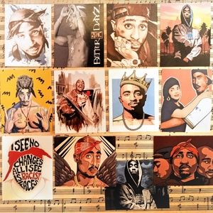 Custom Tupac Shakur Stickers Set of 12
